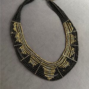 Elegant Black and Gold Beaded Necklace